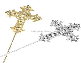 Other Festive Party Supplies Crystal Cross Cake Topper For Baptism Wedding Decoration Baby Shower Decor9713601