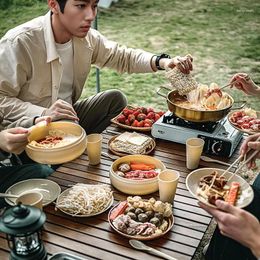 Dinnerware Sets Outdoor Dish Set Portable Cutlery Camping Gear Supplies Plate Picnic Must-have Business Travel Spoon And Fork