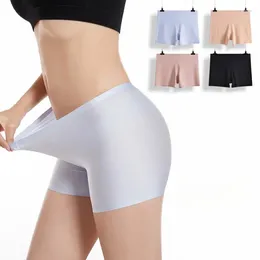 Women's Panties Ice Silk Shorts Seamless Safety Pants High Waist Plus Size Underwear Women Anti Friction Skirt Boxer