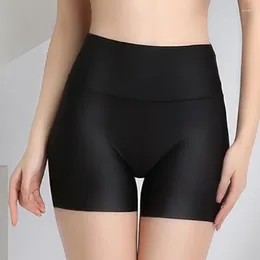 Women's Panties Summer Ice Silk Breathable Safety Short Pants Female Pure Colour Seamless High Waist Hip Lift Elastic Slimming Shorts