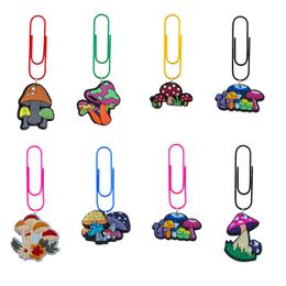 Party Decoration Mushroom New Product Cartoon Paper Clips Funny Book Markers For Teacher Cute Small Paperclips Office Shaped Sile Book Ot38R