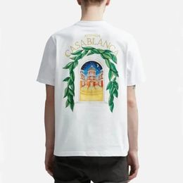 Summer Moroccan Style Dream Gate Printed 100% Cotton TShirt Mens and Womens Street Fashion Casual Short Sleeve Top 240516