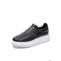 Casual Shoes Crocodile Skin Men Daily Sneakers Comfortable Breathable Pure Hand Sewn High-end Luxury Leather