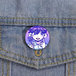 Brooches Fashion Hero Omori Printed Pin Custom Cute Shirt Lapel Teacher Tote Bag Backpacks Badge Cartoon Gift Pins