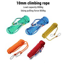 10mm climbing rope adult 10M/20M/30M durable double hook used for climbing trees gyms and outdoor adventures 240515
