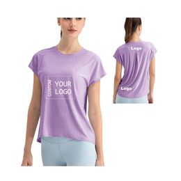 Lu Align T-shirt Kvinnor Summer Tee Summer Cool Feeling Andnings Sport Kort ärm Yoga kläder Sporttröjor