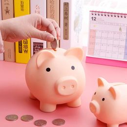 Creative Plastic Cute Cartoon Pig Bank Unbreakable Kids Children Money Coin Saving Jar Storage Box Birthday Gifts Toys 240518