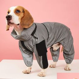Dog Apparel Luxury Designer Raincoat Fl Body Reflective Waterproof Coat Overalls For Small Medium Large Dogs Outdoor Pet Products Dro Dhbir