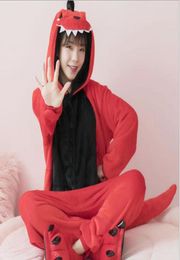 Whole Animal Red Dinosaur Cheese cat Onesie Adult Unisex Cosplay Costume Pajamas Sleepwear For Men Women Kigurumi Pajamas6917682