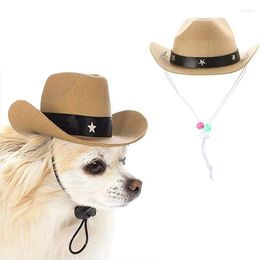 Dog Apparel Funny Pet Hat Cowboy Hats Western Style Caps Puppy Cat Head Ornament Accessories Adjustable Headwear Cosplay Props