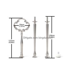 Cupcake Metal 3 Tier Cake Stand Handle Plate Centre Fittings - Fruit Heavy Round Hardware Rod182R Drop Delivery Home Garden Kitchen Di Dhlrz
