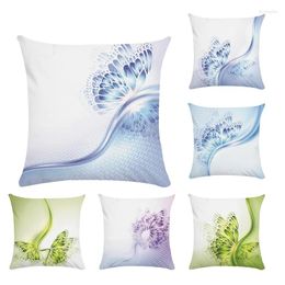 Pillow Colorful Water Butterfly Covers Throw Cases Decor Dining Chair Pillowcase 45x45cm Decorative Pillows (CR)ZY785