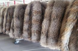 Special offer Leather fur collar 100 authentic raccoon hair scarf fur trim down coat fur strip hooded raccoon collar Scarves 208021805