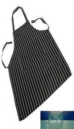 Durable Adjustable Adult Black Stripe Bib Apron With 2 Pockets Chef Waiter Kitchen Cook Household Cleaning Supplies Accessories3721295