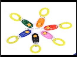 Obedience Dog Home Gardendog Button Clicker Sound Trainer With Wrist Band Aid Guide Pet Click Training Tool Dogs Supplies 11 Col7263545