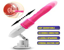 Up And Down Movement Sex Machine Female Dildo Vibrator Adult Sex Toys For Woman Hand Automatic Penis With Suction Cup Y1910155151839