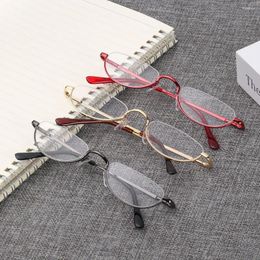 Sunglasses Magnifying Flexible Portable Spring Hinge Eye Wear Metal Eyeglasses Vision Care Reading Glasses 1.00- 4.0 Diopter