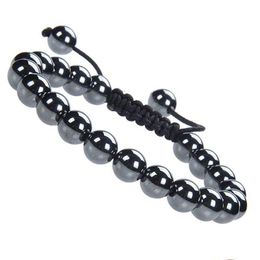 Beaded Natural Healing Power Gemstone Jewellery Crystal Bracelets Strands Beads Unisex Adjustable Rame 8Mm Drop Delivery Dhnbb