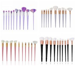 10pcsset Makeup Brushes Set Rainbow Horse Brushes Thread Handle Powder Blush Eyeshadow Brush Kit 5 Colour Fashion Beauty Tool HHA4042194