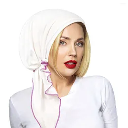 Ethnic Clothing 2024 Fashion Muslim Headscarf Hat Thin Summer Inner Hijab Caps Solid Color Turban For Women Bonnet India Headwrap Casual