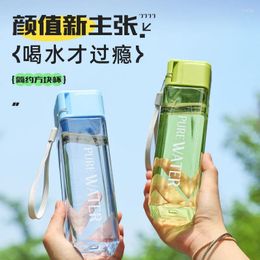 Water Bottles Est Cup Sport Bottle Simple Square 500ml Couple Plastic Portable Container Anti-drop Outdoor