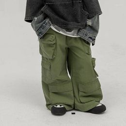 Trousers Cargo Pants For Boys Casual Solid Multi-pocket Boy Children Sweatpants Wide Leg Sports Clothes