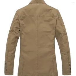 Men's Suits Men Blazer Spring Autumn Cotton Denim Jackets Business Casual Slim Fit Solid Colour Outwear Male Coat M-5XL Selling