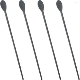 Spoons 2 Pairs Silicone Integrated Chopsticks Spoon Stirring Portable Tables Olives Kitchen Gadget Silica Gel Travel Coffee Stirrer
