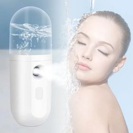 Nano Mist Facial Sprayer Sauna Facial Spray Pore Cleansing Tool USB Rechargeable Nebulizer Face Steamer Moisturising Beauty 240517