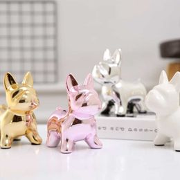 Decorative Objects Figurines Nordic home dog ornaments bulldog piggy bank method decoration crafts cute and creative animal accessories H240517