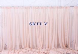 BC002C new custom made wedding birthday party blush pink soft sheer voile curtain panels pography backdrop with rod pocket9182560