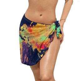 Beach Bikini Cover Up Global Art Chiffon Cover-Ups Summer Sexy Wrap Skirts Graphic Big Size Wear