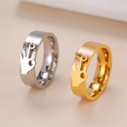 Yes OK Gesture Stainless Steel Wide Finger Ring For Women Couple Friends Party Jewellery Minimalist Gifts Wholesale