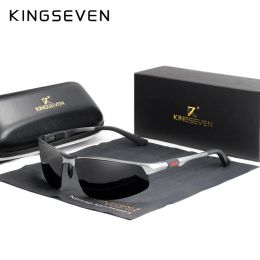 KINGSEVEN Aluminium Photochromic Sunglasses Men Polarised Vintage Black Driving Sun Glasses For men Oculos De Sol Masculino