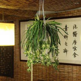 Decorative Flowers Green Artificial Plant For DIY Hanging Basket Decoration Simulation Orchids Chlorophytum Silk Fake Home Decor