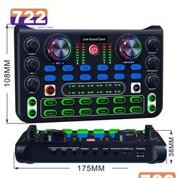 Other A/V Accessories Hd X60 Sound Card English Version Professional Cards O Mixer For Karaoke Broadcast Ktv Singing Live 240110 Dro Dh3Wk