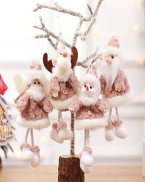 4 Styles Christmas Tree Decoration Pendant Santa Clause Snowman Elk Reindeer Hanging plush Doll ornaments Xmas Home Decor XD221841037290