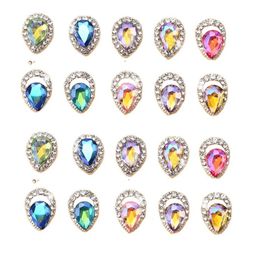 100pcs Mixed Shape Rhinestone Nail Charms Colorful AB Crystal Jewelry Parts DIY Glitter Diamonds Gemstone Alloy art Decor 240430
