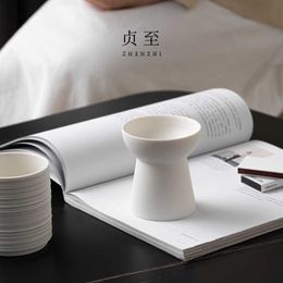 Candle Holders Zhenzhi Nordic Modern Simple Cup Holder Ceramic Aromatherapy Container Advanced Home Decoration H240517