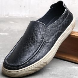 Casual Shoes Luxury Genuine Leather For Men Driving Loafers Breathable Full-Grain Soft Bottom Male Designer Moccasins Flats