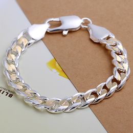 Hot sale 925 silver Dichroic sideways shrimp buckle bracelet DFMCH113 brand new fashion 925 sterling silver plated Chain link bracelet 315c