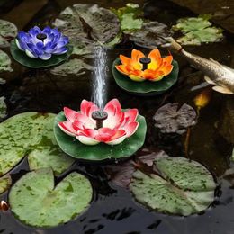 Garden Decorations Solar Fountain Water Pump Decor Pond Lotus Modeling Floating Outdoor Ornament Adornment Eva For Pool