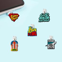 Cell Phone Straps Charms Alphabet Chart Cartoon Shaped Dust Plug Charging Port Charm For Type-C Cute Anti Usb Type C Drop Delivery Otucm
