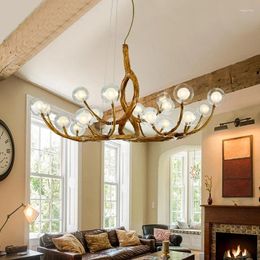 Chandeliers 2024 Nordic Retro Tree Branch Chandelier LED Creative Resin Lamp For Living Dining Room El Lobby Lighting Luxe Home Decor