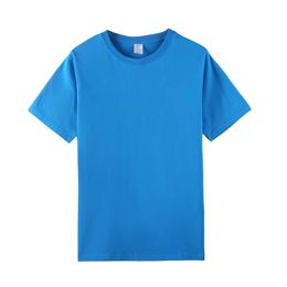 Lu Men -T-Shirt Summer Tee Tops Men's and women's uniform solid Colour T-shirt crewneck pure cotton short-sleeved work clothes clothing Yo