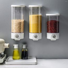 Storage Bottles Automatic Sealed Rice Dispenser Tank Bucket Food Containers With Lids Wall Mounted Kitchen Accessories
