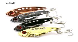 INFOF 100Pcs Fishing Lure Blade Metal VIB Bait With 10 Hooks Fishing Tackle spoon lures vibe baits4177621