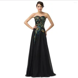 Party Dresses Women Long Prom Dress A-Line Peacock Appliques Formal Gowns Evening 2024