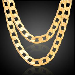 Men Women Hip Hop Punk 7MM 10MM 12MM 18K Real Gold Plated 1 1 Figaro Chain Necklaces Fashion Costume 24inch Long Necklaces Jewelry for 1931