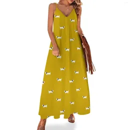 Casual Dresses Dog Dachshund Pattern Sleeveless Dress Summer Long For Women